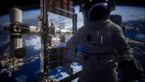 International-Space-Station-and-astronaut-in-outer-space-over-the-planet-Earth